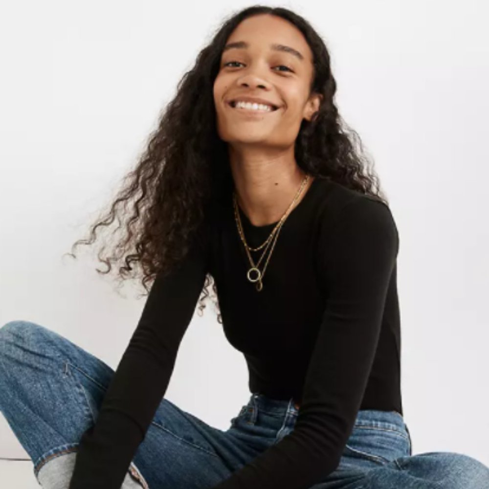 Black Madewell crewneck bodysuit